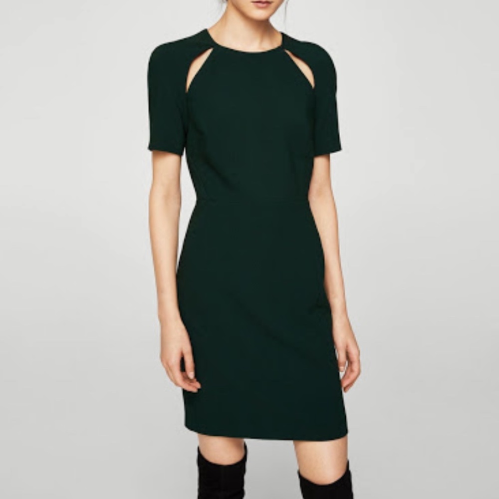 NEW Mango | Green Cutout Carol Dress size M